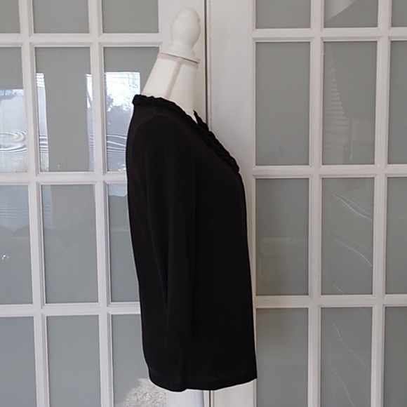 Talbots Petites Black Scoop Neck Blouse - Picture 5 of 10